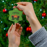 Load image into Gallery viewer, Campfire and Chill Ceramic Ornament — for Outdoor Lovers