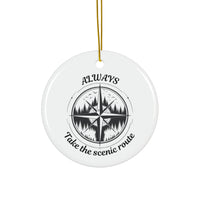 Load image into Gallery viewer, Eagle Peak Ceramic Ornament — "Always Take the Scenic Route"
