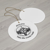 Load image into Gallery viewer, Eagle Peak Ceramic Ornament — "Always Take the Scenic Route"